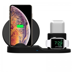 KPS-9302HC 3in1 qi fast 10W smartphone watch earphone desk wireless charger