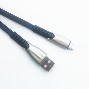 KPS-1001CB Micro Custom portable 1m 2A zinc alloy Cloth weaving micro USB cable